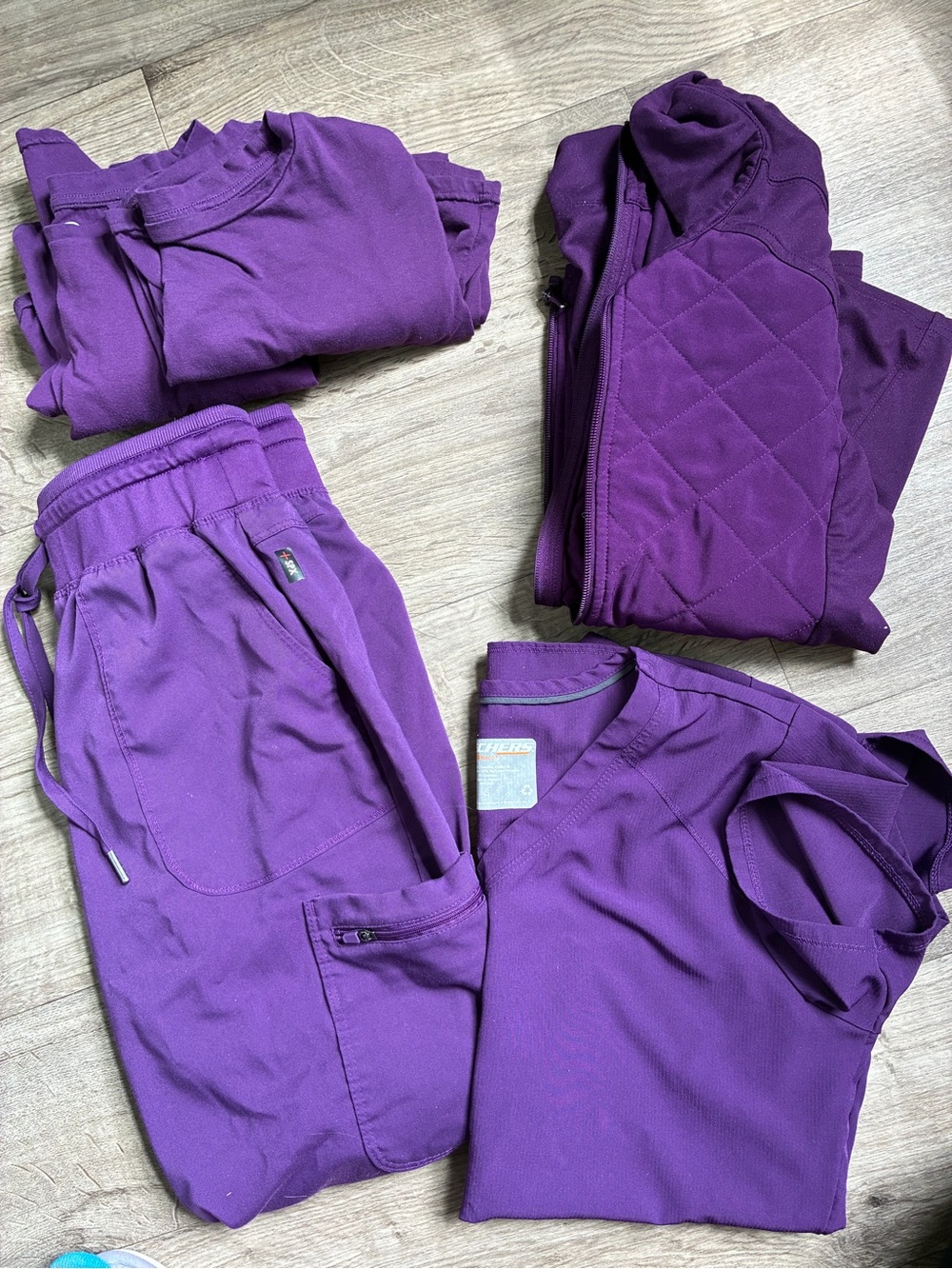 Purple Medical Scrub Set - Solid Purple Top & Pants